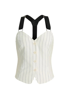 Ralph Lauren Collection Donella striped suspender bustier top - White