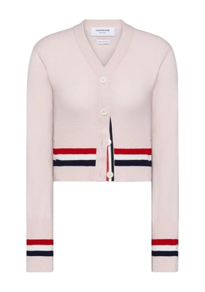 Thom Browne striped shrunken cardigan - Pink