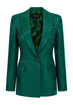 Roberto Cavalli patterned-jacquard blazer - Green