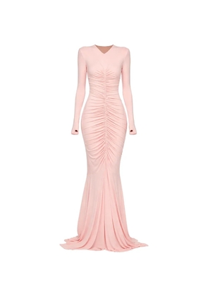 Norma Kamali long-sleeve ruched dress - Pink
