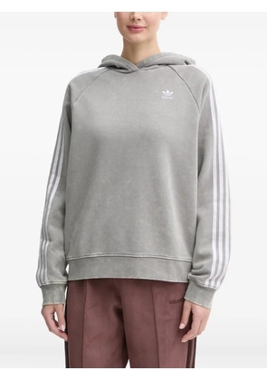 adidas three-stripe raglan-sleeves hoodie - Grey