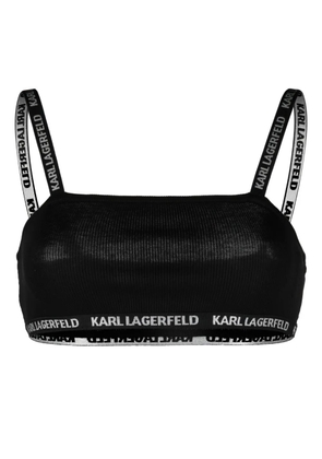 Karl Lagerfeld ribbed logo-strap bandeau bra - Black