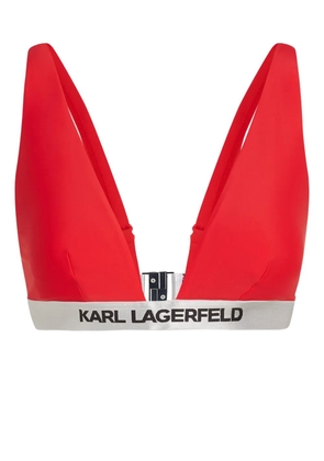 Karl Lagerfeld logo-underband triangle bikini top - Red
