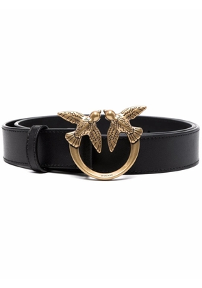 PINKO logo-plaque leather belt - Black