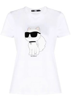 Karl Lagerfeld Ikon Choupette organic-cotton T-shirt - White