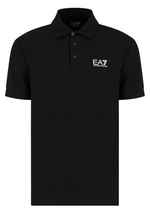 Ea7 Emporio Armani logo-embossed polo shirt - Black