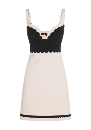 Elisabetta Franchi scalloped detail dress - Neutrals