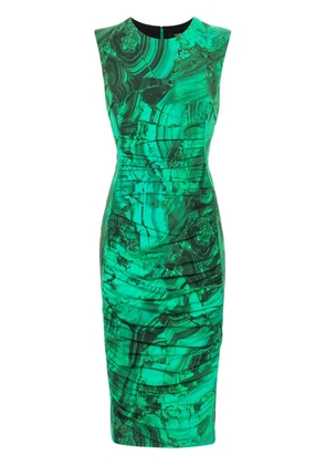 Roberto Cavalli abstract-print midi dress - Green