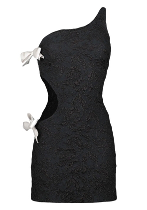 Giambattista Valli one-shoulder bow-detail dress - Black