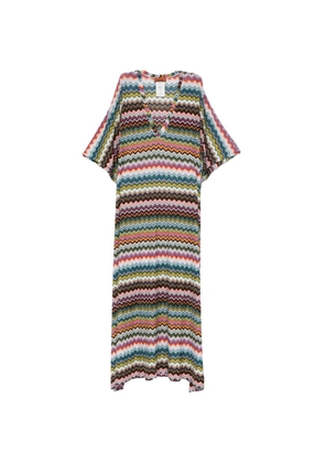 Missoni V-neck chevron maxi dress - White