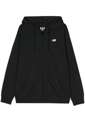 New Balance embroidered-logo zipped hoodie - Black