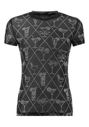 Philipp Plein crystal-embellished mesh T-shirt - Black