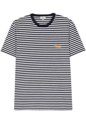 Woolrich logo-print striped T-shirt - Blue