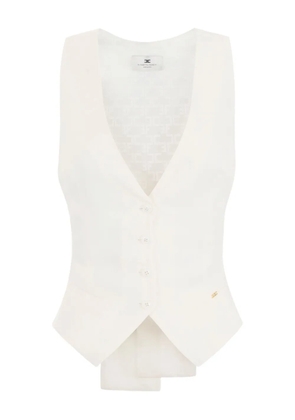 Elisabetta Franchi gabardine waistcoat - White