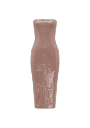 Alex Perry sequin strapless dress - Neutrals