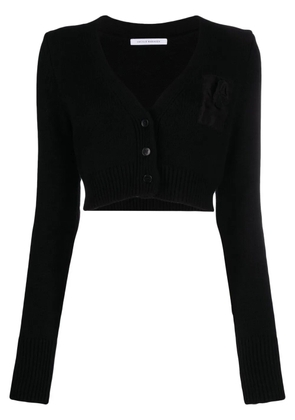 Cecilie Bahnsen floral-embroidered cropped cardigan - Black