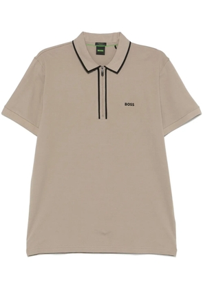 BOSS contrast-stripes polo shirt - Neutrals