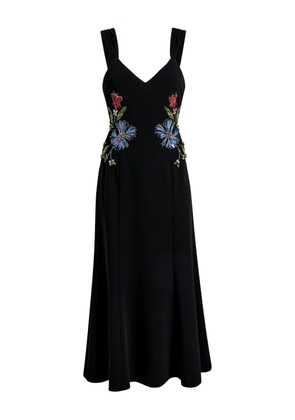 Cinq A Sept Andre floral-mixed midi dress - Black