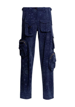 Agua Bendita Lisina paisley-print cargo-pockets trousers - Blue