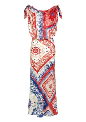 Roberto Cavalli Bandana print silk dress - Red