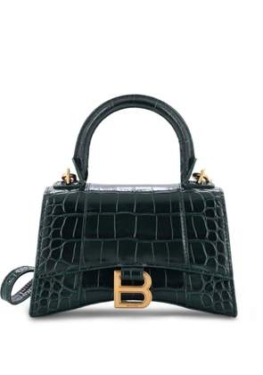 Balenciaga Pre-Owned Hourglass Top Handle Bag Crocodile Embossed Leather XS satchel - Green
