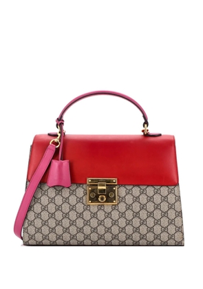 Gucci Pre-Owned Padlock Top Handle Bag GG Coated Canvas and Leather Medium satchel - Brown