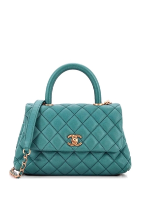 CHANEL Pre-Owned Coco Top Handle Bag Quilted Caviar Mini satchel - Blue
