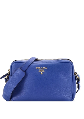 Prada Pre-Owned Double Zip Camera Bag Vitello Phenix Medium crossbody bag - Blue