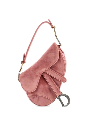 Christian Dior Pre-Owned Saddle Handbag Velvet with Crystals Mini shoulder bag - Pink
