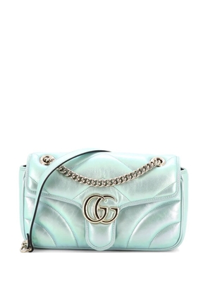 Gucci Pre-Owned GG Marmont Flap Bag Chevron Iridescent Leather Small shoulder bag - Green