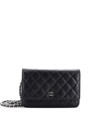 CHANEL Pre-Owned Wallet on Chain Quilted Caviar crossbody bag - Black