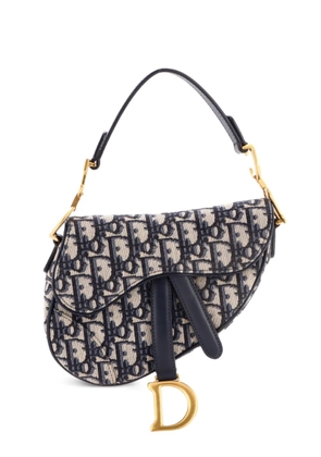 Christian Dior Pre-Owned Saddle Handbag Oblique Canvas Mini shoulder bag - Blue