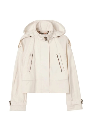 Burberry cropped lightweight cotton Ladymoor jacket​ - Neutrals