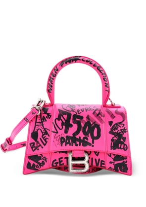 Balenciaga Pre-Owned Graffiti Hourglass Top Handle Bag Leather XS satchel - Pink