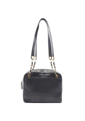 CHANEL Pre-Owned 1996-1997 triple coco mark leather shoulder bag - Black
