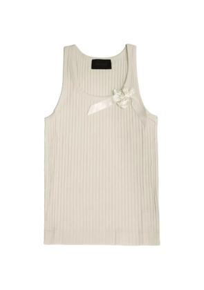 Simone Rocha ribbon-detail ribbed vest - Neutrals