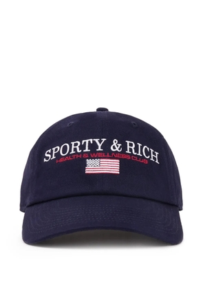 Sporty & Rich embroidered flag cap - Blue