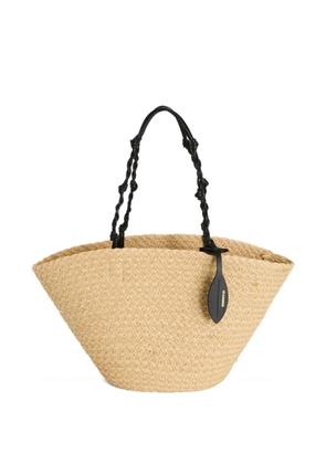 Jil Sander Tangle logo-tag bucket bag - Neutrals