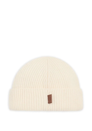 AMI Paris leather-label wool beanie hat - Neutrals