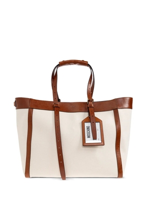 Moschino Trimmed tag tote bag - Neutrals