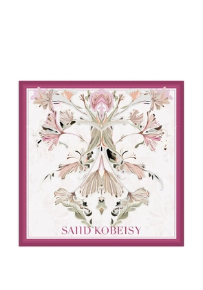 Saiid Kobeisy large flower scarf - White