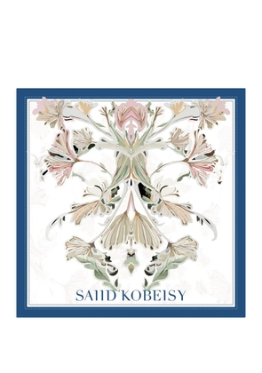 Saiid Kobeisy medium floral scarf - White
