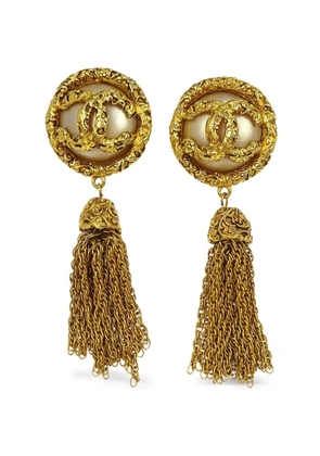 CHANEL Pre-Owned 1993 fringe dangle earrings - Gold