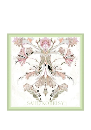Saiid Kobeisy large floral scarf - White