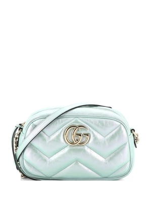 Gucci Pre-Owned GG Marmont Chevron Iridescent Leather Small shoulder bag - Green