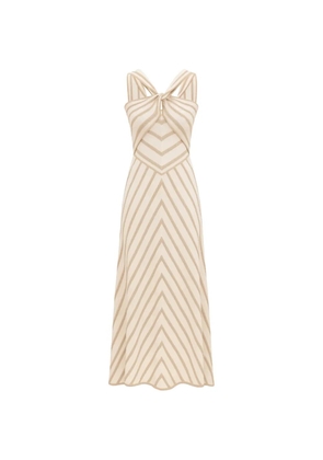 ZIMMERMANN striped knotted midi dress - Neutrals