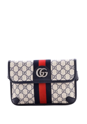 Gucci Pre-Owned Ophidia Flap GG Coated Canvas with Leather belt bag - Blue