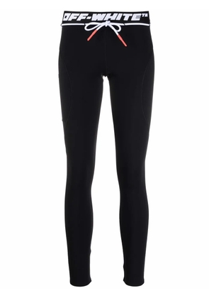 Off-White logo-tape performance leggings - Black