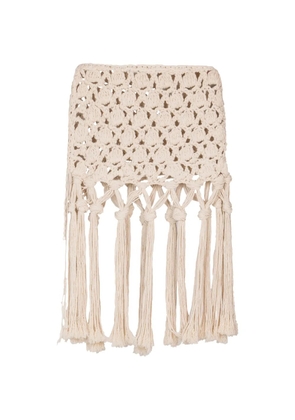 Balmain cotton crochet skirt - Neutrals