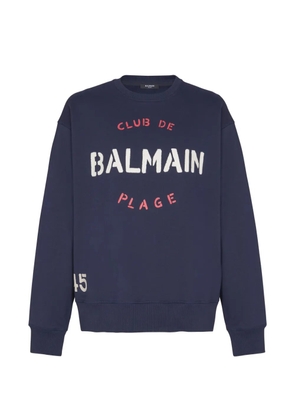 Balmain crew-neck logo-detail sweatshirt - Blue